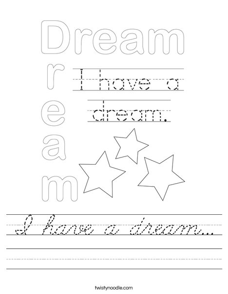 I have a dream... Worksheet