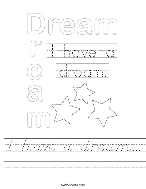 I have a dream... Worksheet