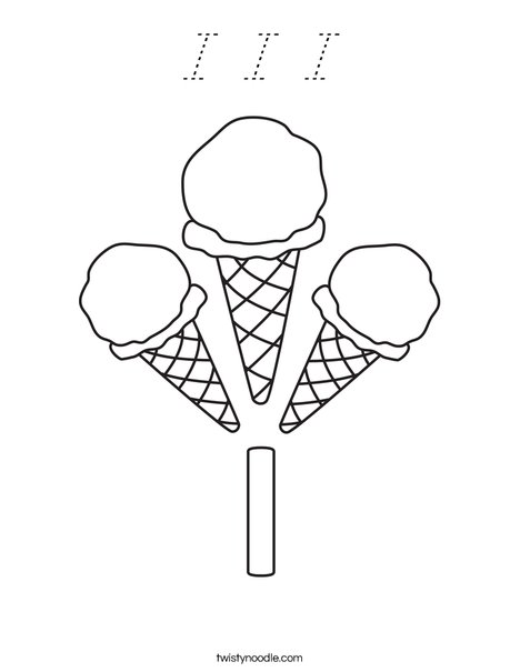 I Ice Cream Coloring Page
