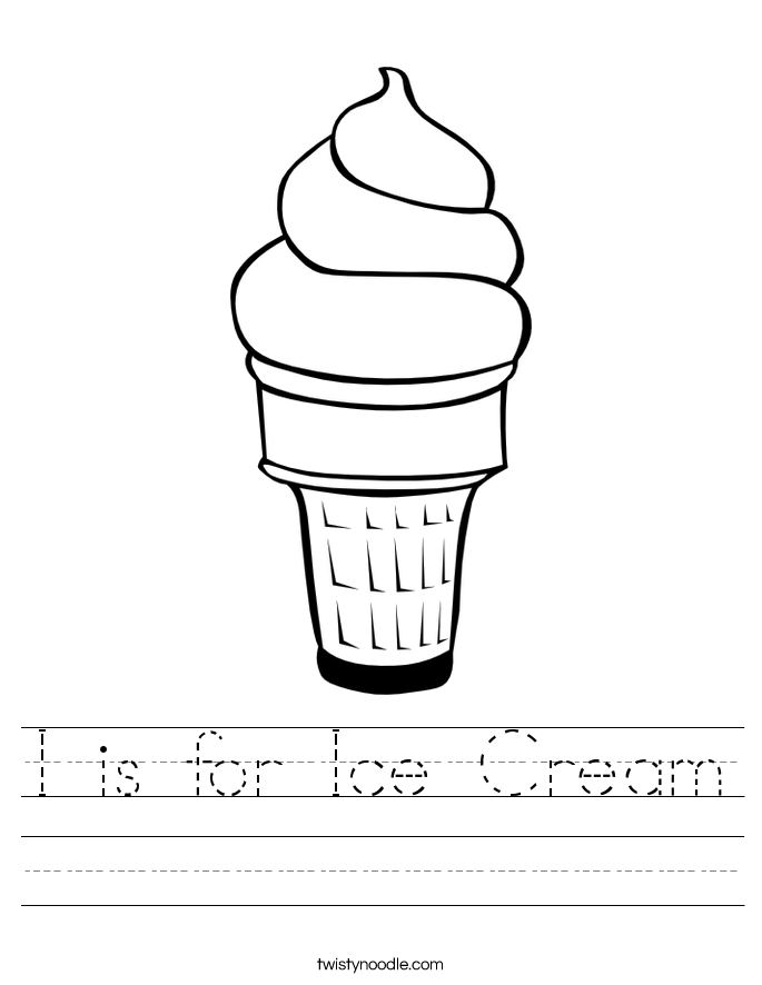 I is for Ice Cream Worksheet