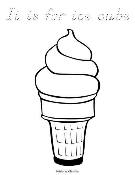 I is for Ice Cream Coloring Page