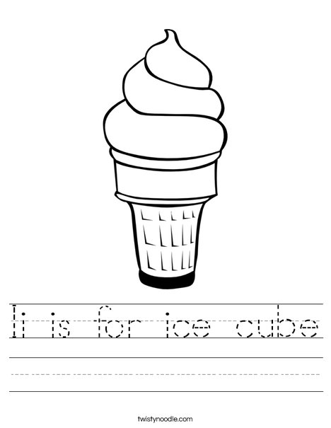 I is for Ice Cream Worksheet