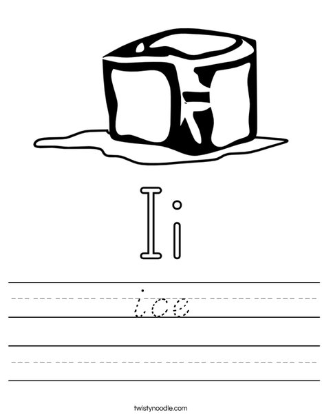 I is for Ice Worksheet