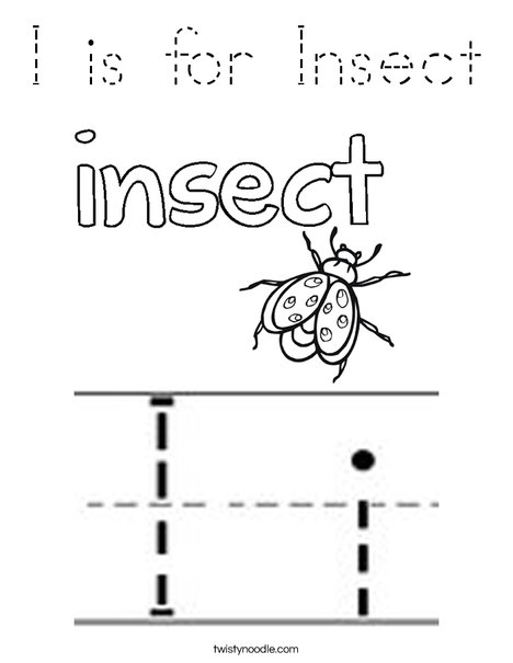 I is for Insect Coloring Page