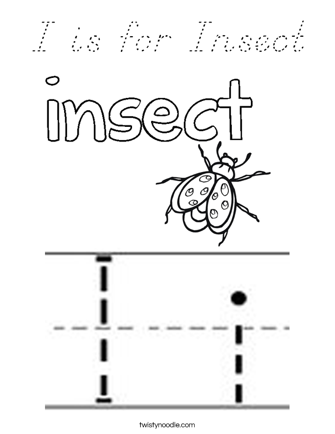 I is for Insect Coloring Page