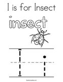 I is for Insect Coloring Page