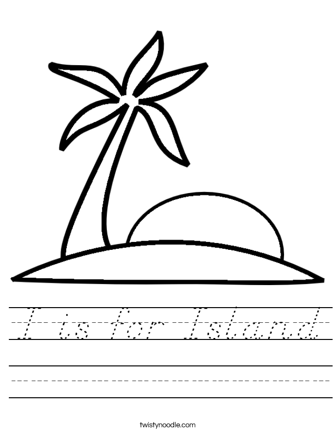 I is for Island Worksheet