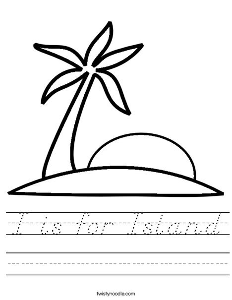 I is for Island Worksheet