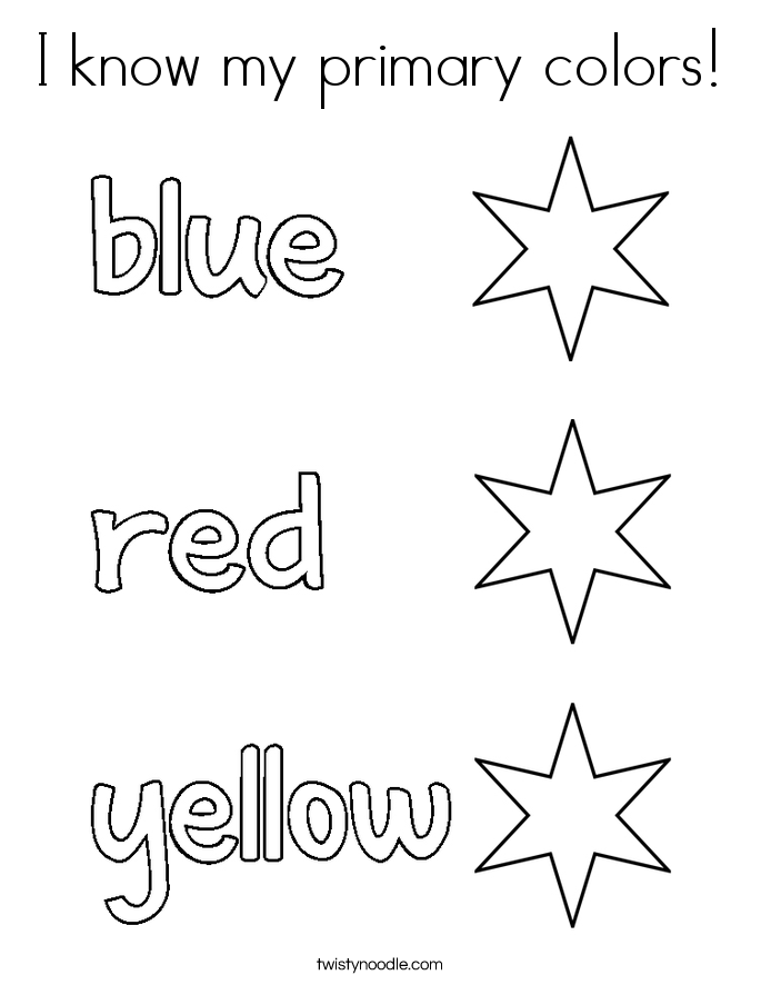 I know my primary colors Coloring Page - Twisty Noodle