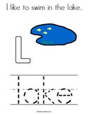 I like to swim in the lake Coloring Page