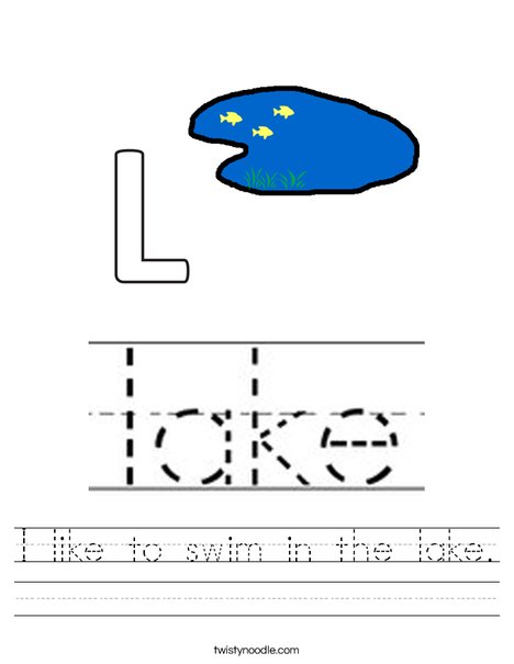 I like to swim in the lake. Worksheet