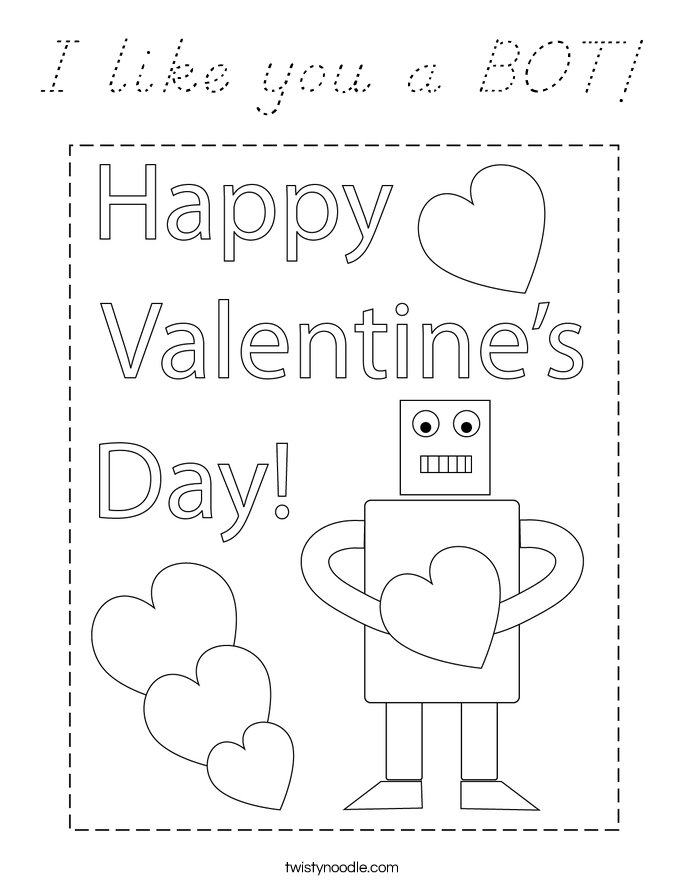 I like you a BOT! Coloring Page