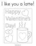 I like you a latte Coloring Page