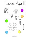 I Love April Coloring Page