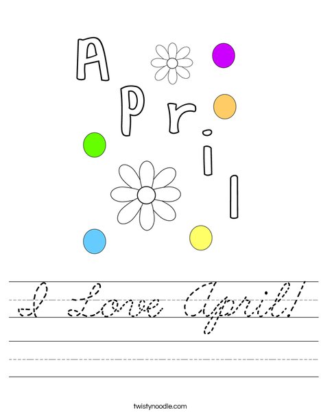 I Love April! Worksheet