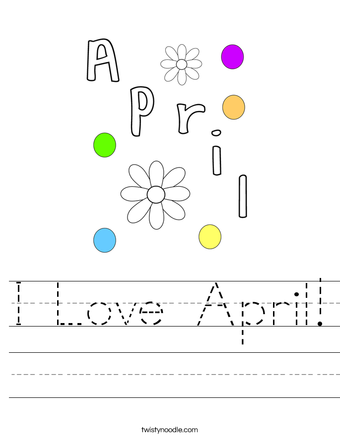 I Love April! Worksheet