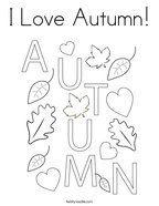 I Love Autumn Coloring Page