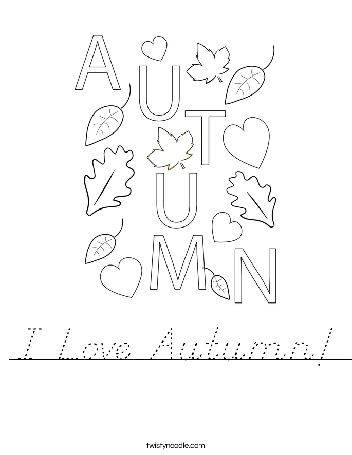 I Love Autumn! Worksheet
