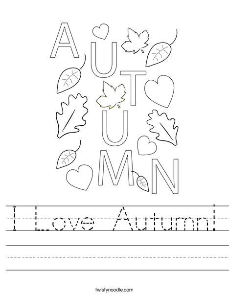 I Love Autumn! Worksheet