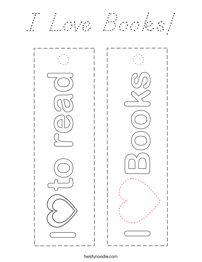 I Love Books! Coloring Page