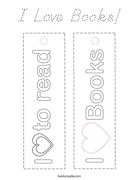 I Love Books! Coloring Page