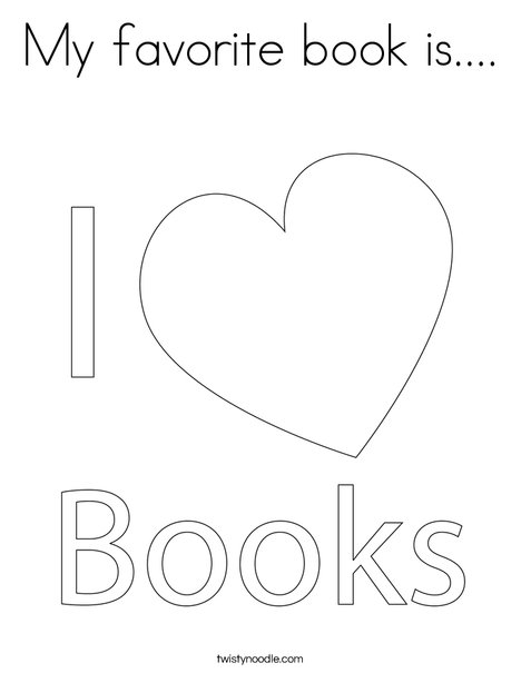 I Love Books Coloring Page