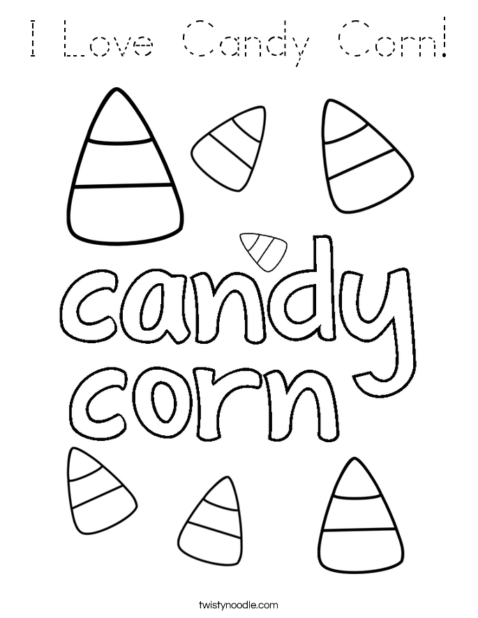 I Love Candy Corn! Coloring Page