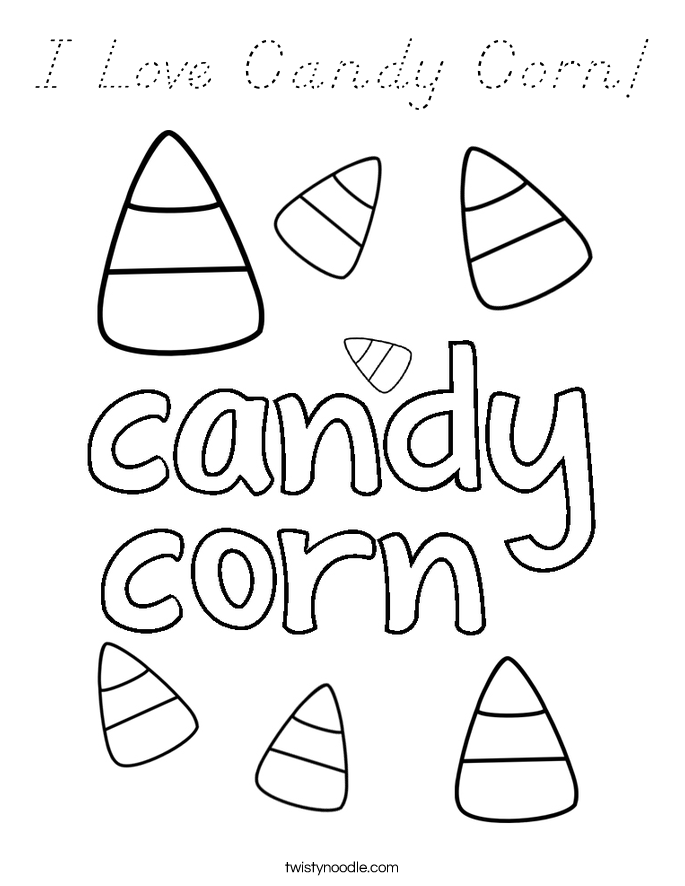I Love Candy Corn! Coloring Page