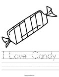 I Love Candy Worksheet