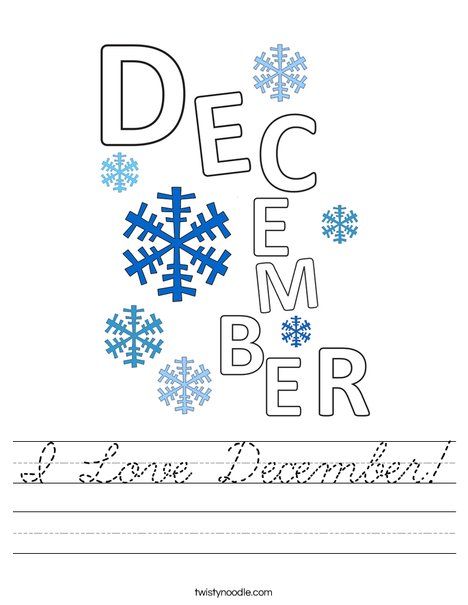 I Love December! Worksheet