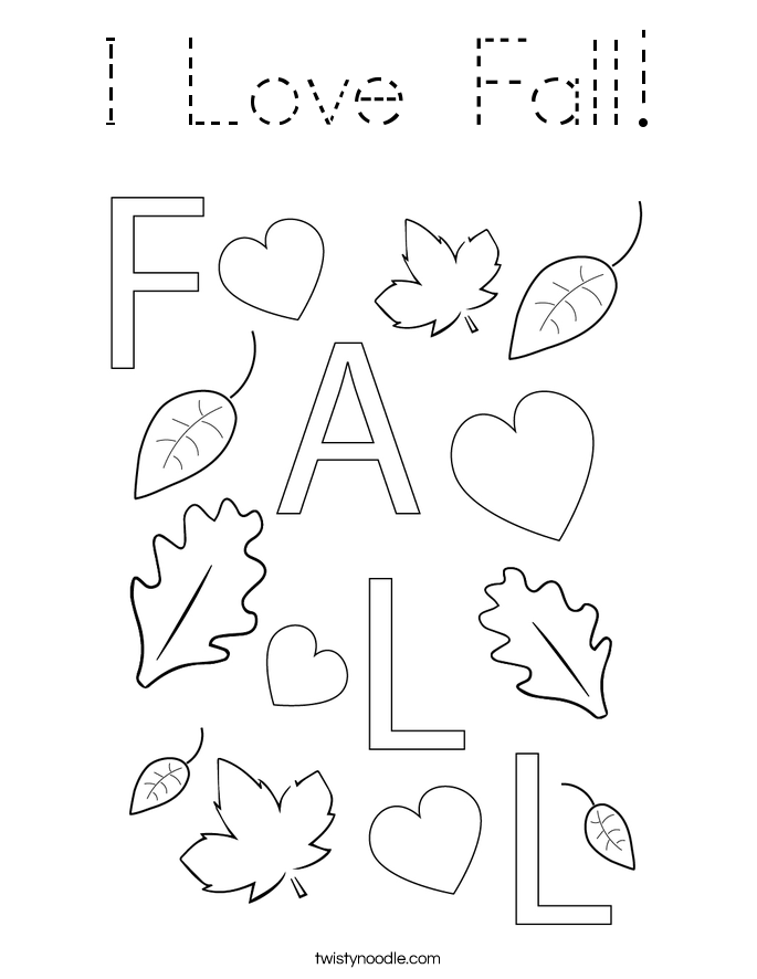 I Love Fall! Coloring Page