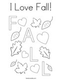 I Love Fall Coloring Page