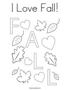 I Love Fall Coloring Page