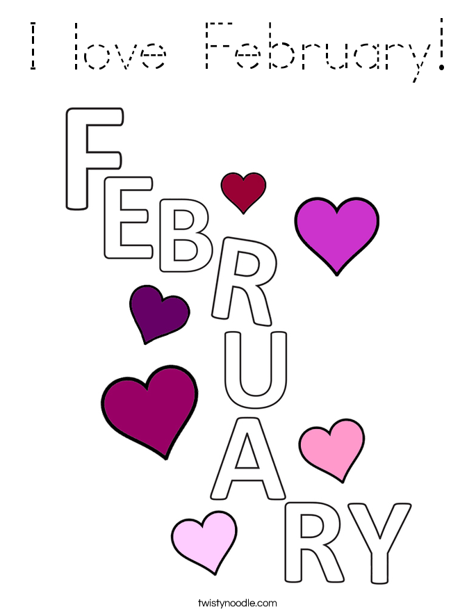 I love February! Coloring Page