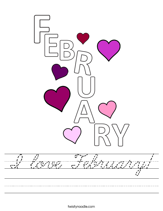 I love February! Worksheet