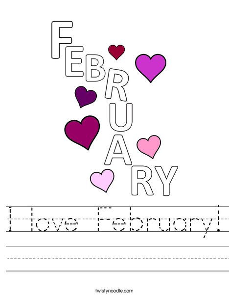 I Love February! Worksheet