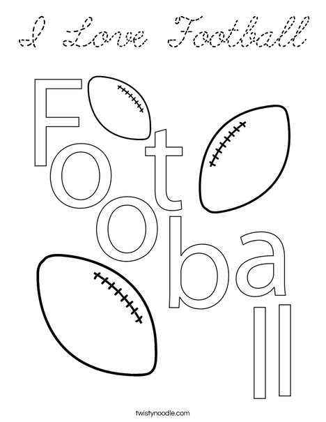 I Love Football! Coloring Page