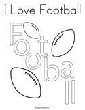 I Love Football Coloring Page