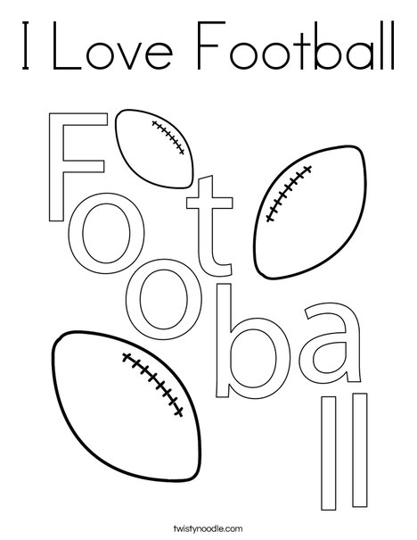 I Love Football! Coloring Page