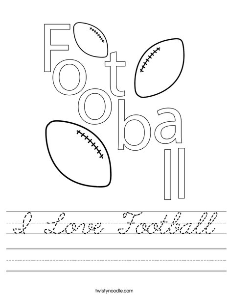 I Love Football! Worksheet