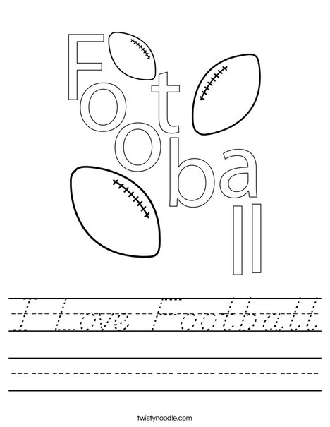 I Love Football! Worksheet