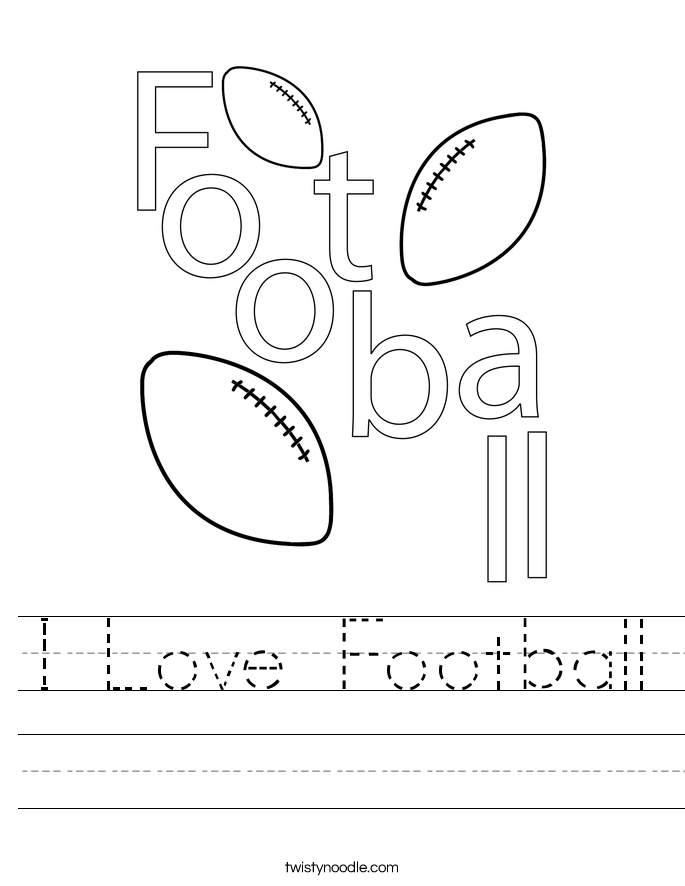 I Love Football Worksheet