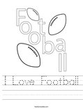 I Love Football Worksheet