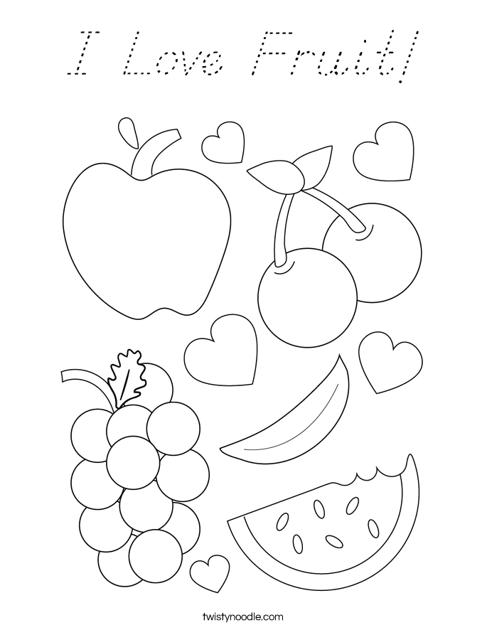 I Love Fruit! Coloring Page