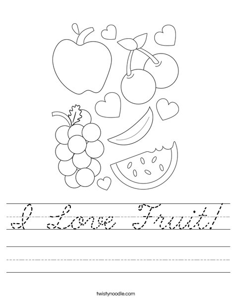 I Love Fruit! Worksheet