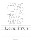 I Love Fruit! Worksheet