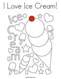 I Love Ice Cream Coloring Page