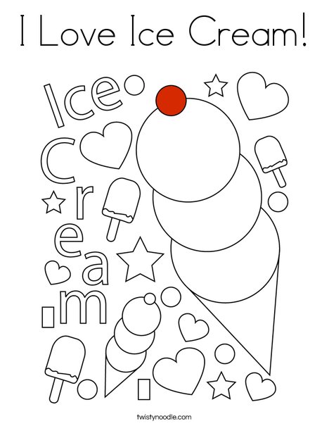 I Love Ice Cream! Coloring Page