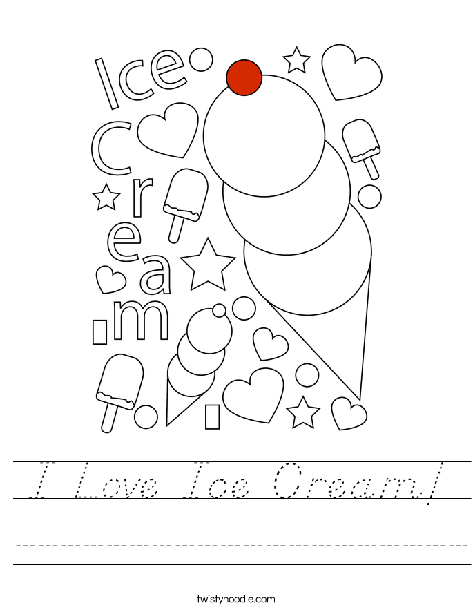 I Love Ice Cream! Worksheet