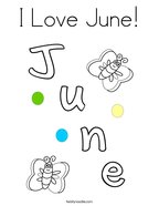 I Love June Coloring Page